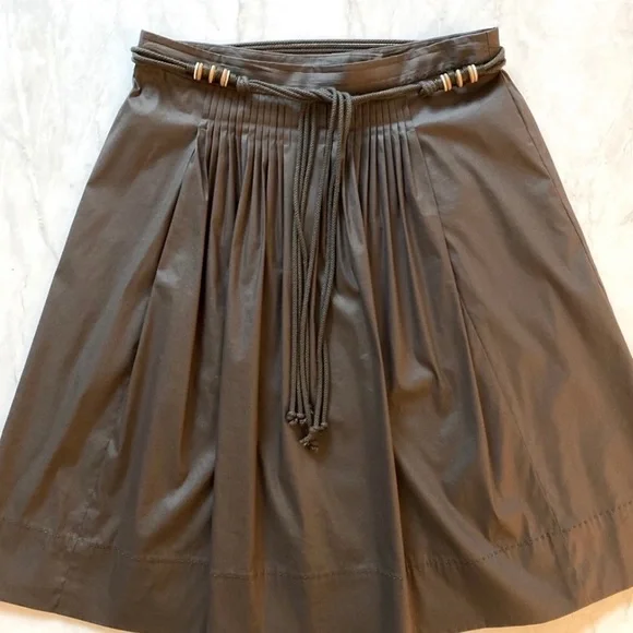 Gorgeous Taupe Ellie Tahari Pleated A-line Skirt - Picture 1 of 8